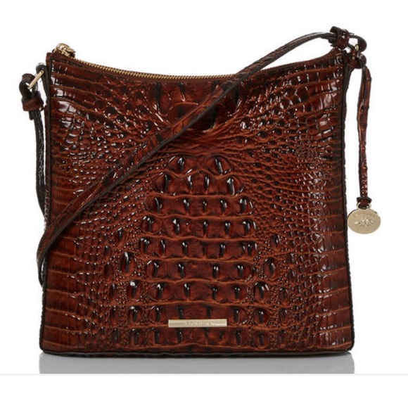 BRAHMIN Melbourne Collection Handbag Katie Leather Crocodile Crossbody AUTHENTIC - Picture 2 of 16